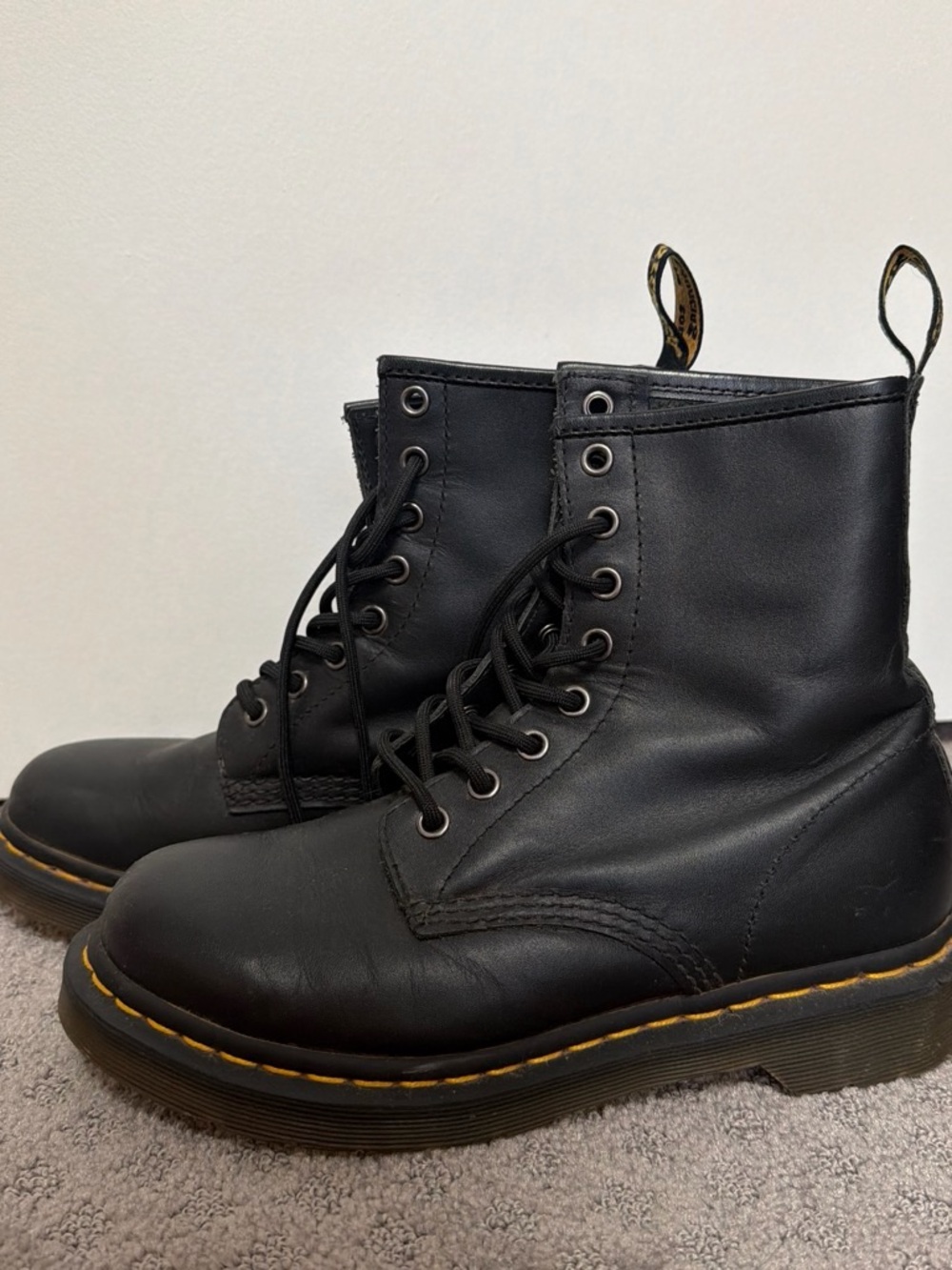 Dr. Martens women’s Black Leather Lace-Up Boots